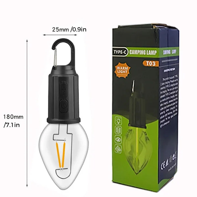 Outdoor Camping Hängende Type-C Lade Retro Glühbirne Licht | Karnz