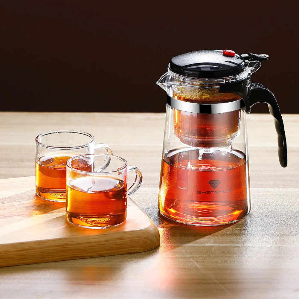 Teekanne für Tee mit Sieb Glas Teekanne Hitzebeständige Teekanne | Karnz