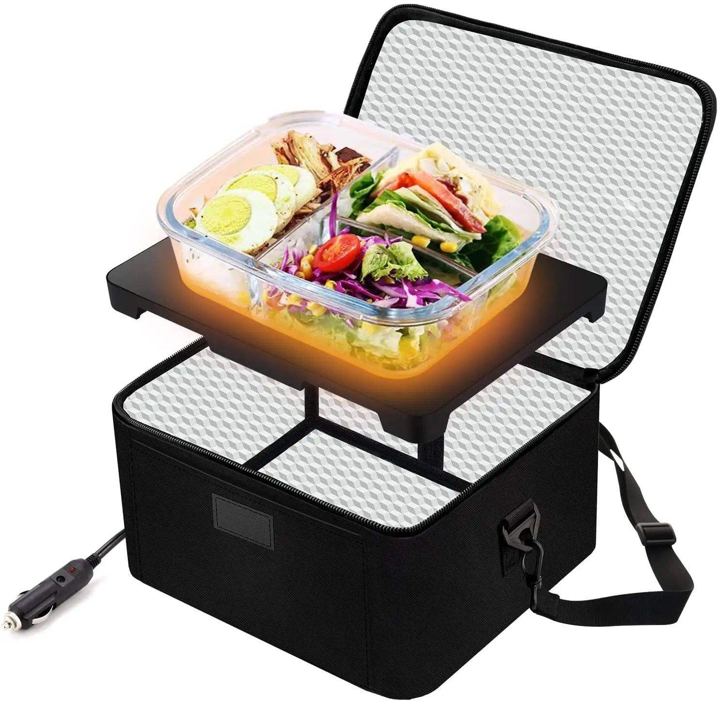 HeatGo Pro – Elektrischer tragbarer Lebensmittelwärmer Lunchbox mit 3-in-1 Anschluss | Karnz