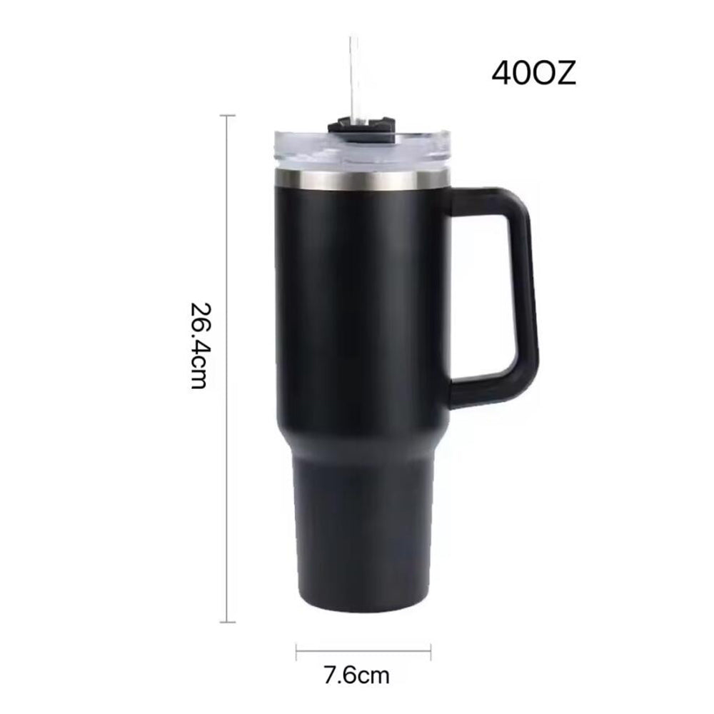 Tumbler Thermobecher 1200 ml mit Griff, Deckel und Strohhalm | Karnz