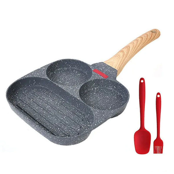 Verdickte Omelette-Ei-Bratpfanne mit Deckel Antihaft 4 Tassen Pfannkuchenpfanne | Karnz