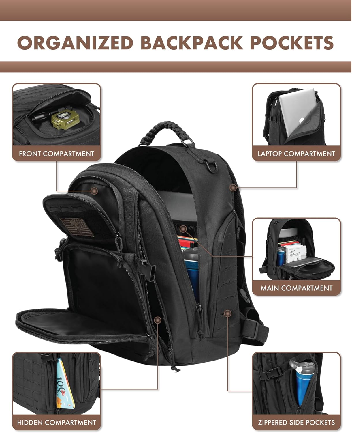 35L Outdoor Tactical Backpack mit Molle-System und Laptop-Aufbewahrung | Karnz