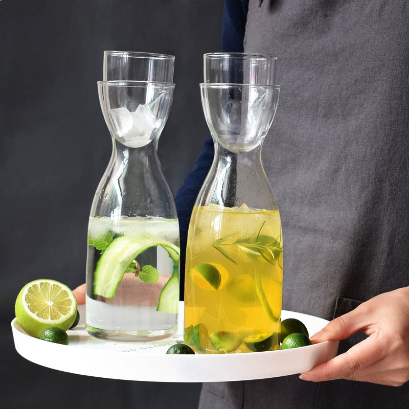 Transparente Glasbecher Kreative Glas Hitze- und Kältebeständige Wasserkanne | Karnz