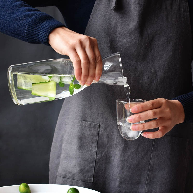Transparente Glasbecher Kreative Glas Hitze- und Kältebeständige Wasserkanne | Karnz