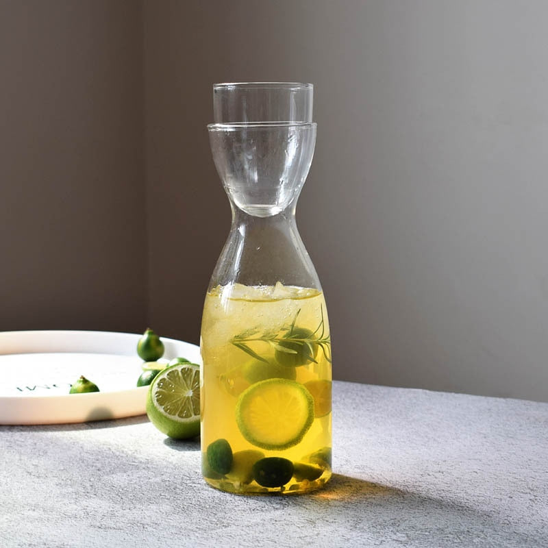 Transparente Glasbecher Kreative Glas Hitze- und Kältebeständige Wasserkanne | Karnz
