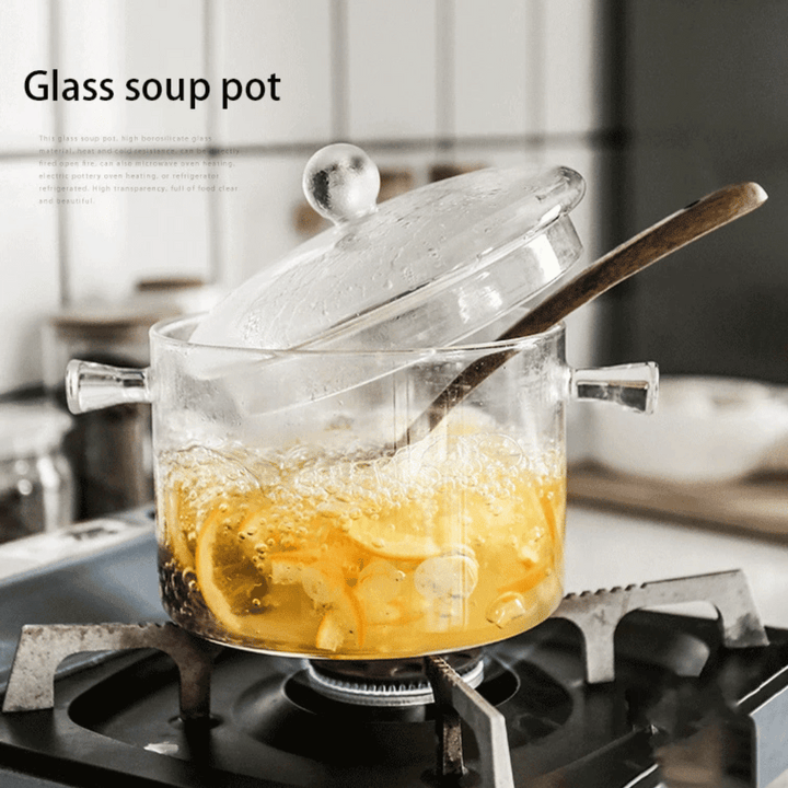 Transparenter Glas-Suppentopf Haushaltsküche Kochsaucepfanne Kochgeschirr | Karnz