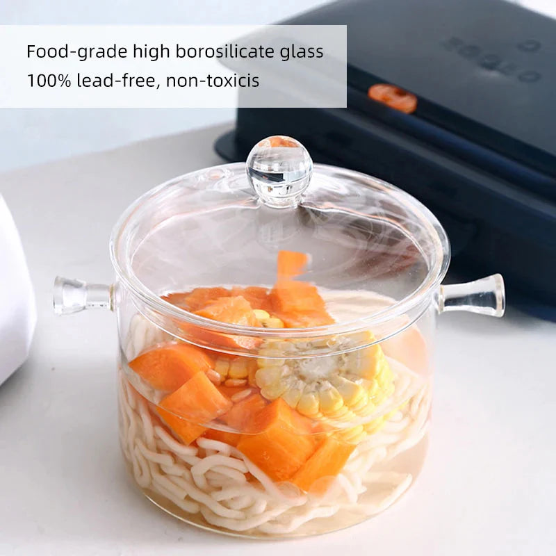 Transparenter Glas-Suppentopf Haushaltsküche Kochsaucepfanne Kochgeschirr | Karnz