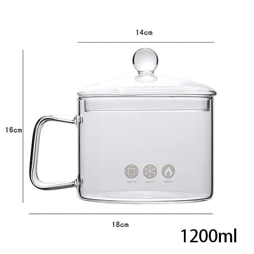 Transparenter Glas-Suppentopf Haushaltsküche Kochsaucepfanne Kochgeschirr | Karnz