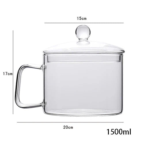 Transparenter Glas-Suppentopf Haushaltsküche Kochsaucepfanne Kochgeschirr | Karnz