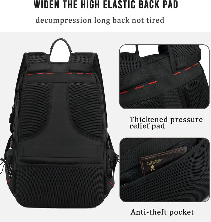 60L wasserdichter Reise-Laptop-Rucksack mit USB-Anschluss und Schuhfach | Karnz