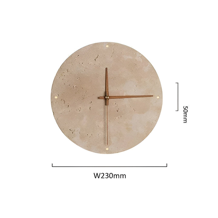 Travertin Wanduhr mit LED-Licht – Minimalistisch & Dekorativ | Hochwertige Naturstein-Uhr | Karnz