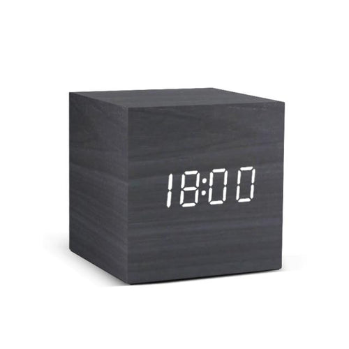 Sandsberg | Holz-LED-Wecker | Minimalistisches Würfel-Design mit Temperaturanzeige | Mehrere Farben