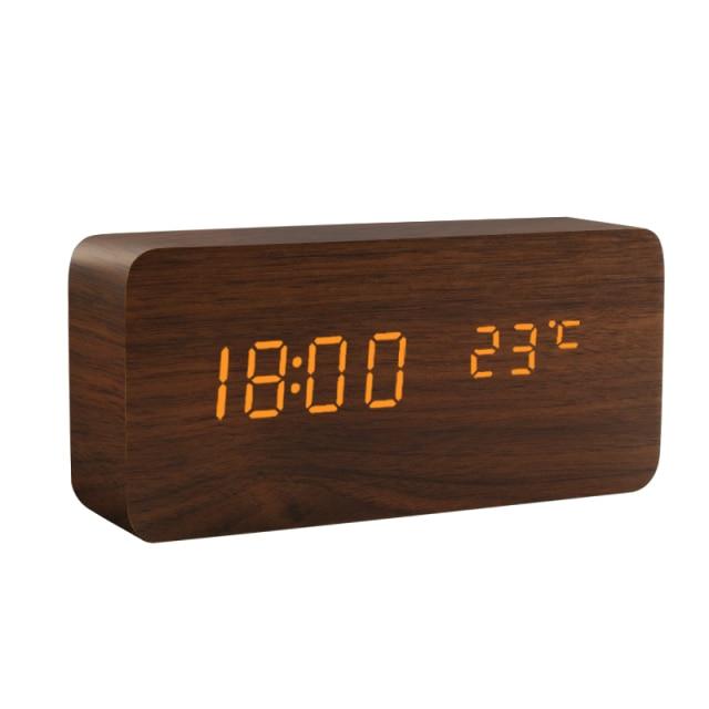 Sandsberg | Holz-LED-Wecker | Minimalistisches Würfel-Design mit Temperaturanzeige | Mehrere Farben