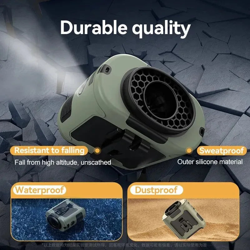10000mAh Tragbarer Outdoor Taillenventilator – Hängender Hals & Starker Wind mit Powerbank & LED-Beleuchtung | Karnz