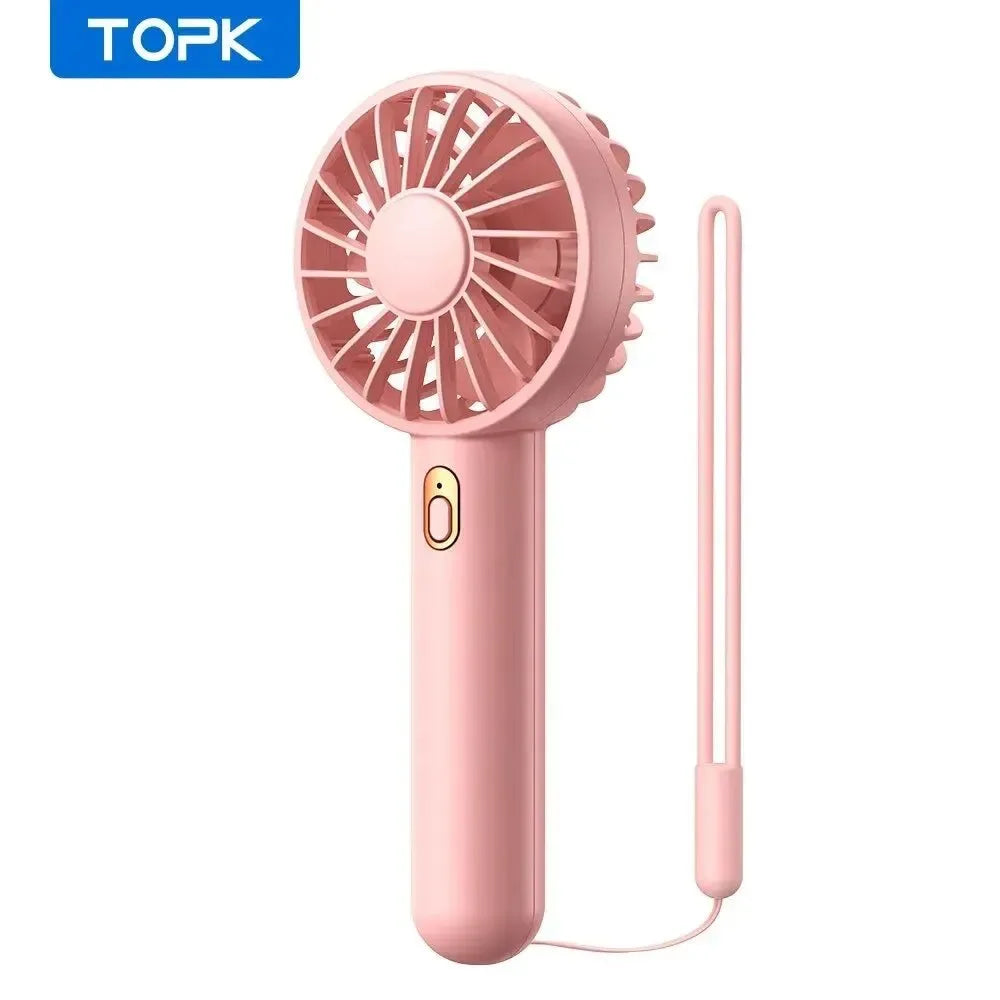 1800mAh wiederaufladbarer Mini tragbarer Ventilator - USB persönlicher Handventilator mit 3 Geschwindigkeiten für Zimmer, Camping und Innengebrauch | Karnz