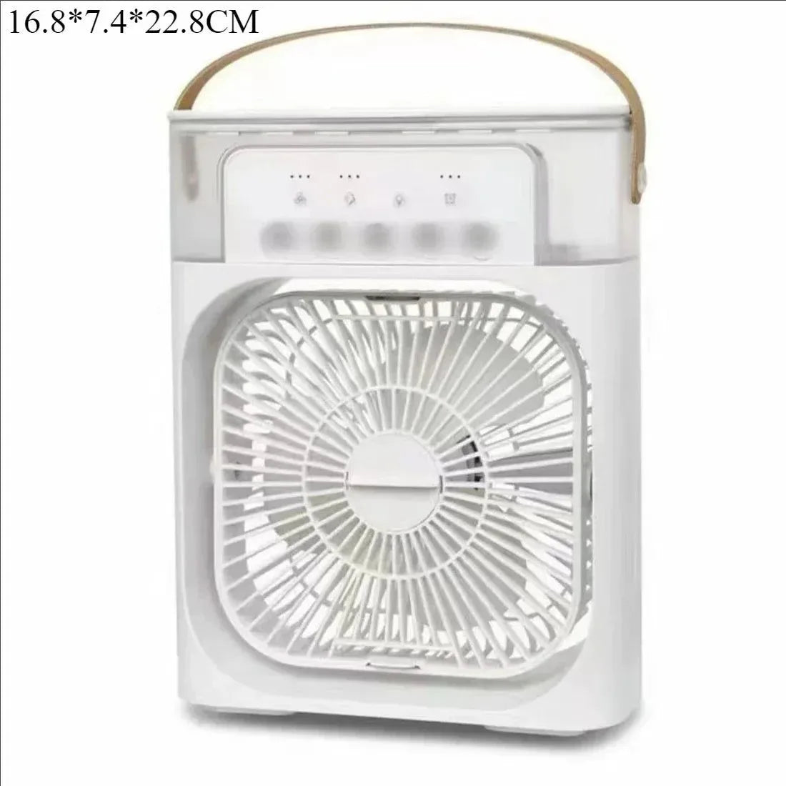 3-in-1 Tragbarer Luftkühler mit LED-Leuchten – USB-betriebener Desktop-Lüfter, Luftbefeuchter & Nachtlicht | Karnz