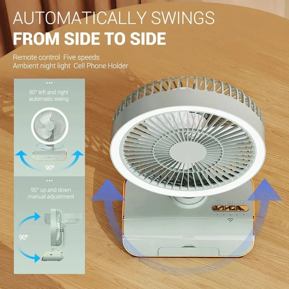 4000mAh Tragbarer Klimaanlagenventilator – Multi-Modus Stiller Kühlventilator für Zuhause & Camping | Karnz