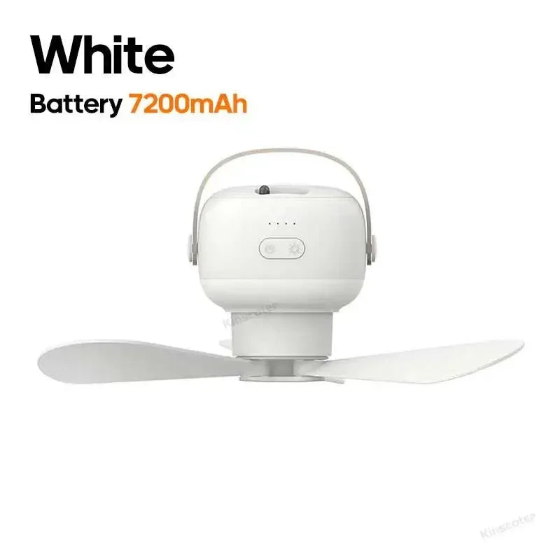 7200mAh Außen Camping Ventilator – Kabelloser Deckenventilator mit LED-Licht & Fernbedienung | Karnz
