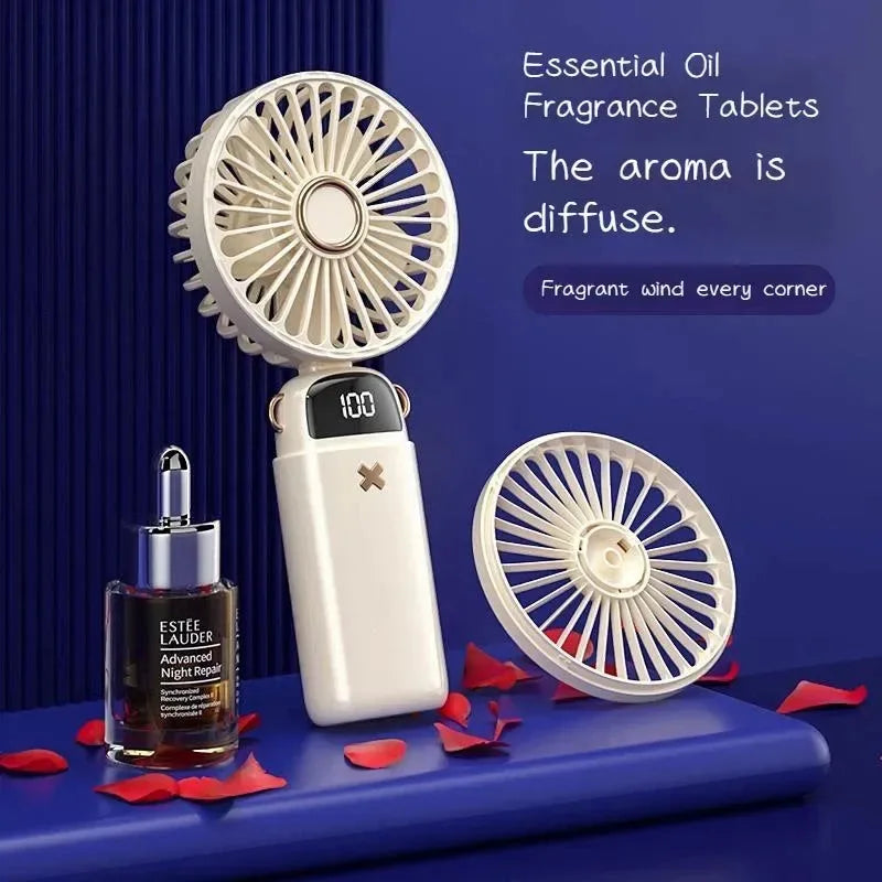 Aromatherapie Handheld Mini Ventilator – Foldbar, Tragbar & USB Wiederaufladbar | Karnz