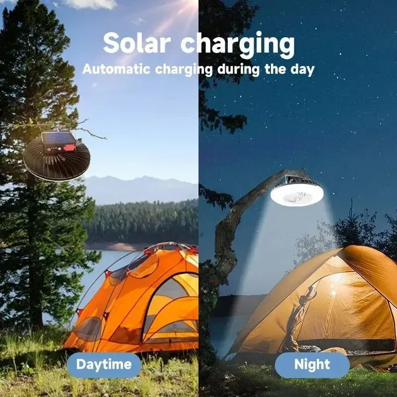 Multifunktionales Camping-Werkzeug - TYPE-C/Solarbetriebenes Lade-LED Camping Licht Ventilator | Karnz