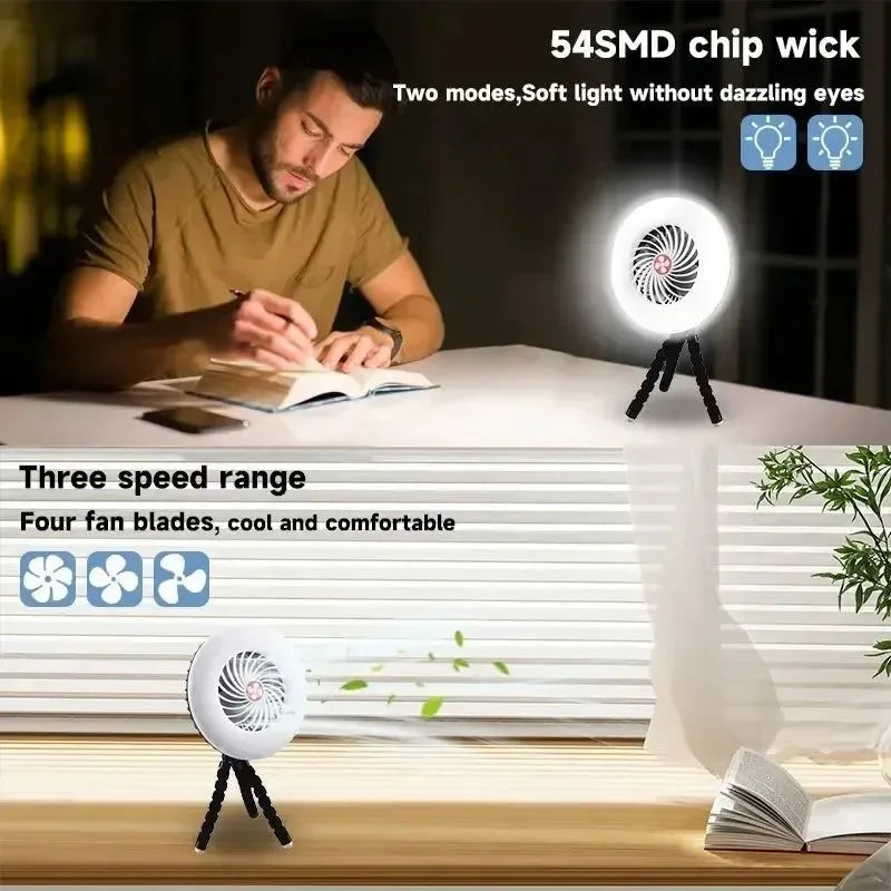 Multifunktionales Camping-Werkzeug - TYPE-C/Solarbetriebenes Lade-LED Camping Licht Ventilator | Karnz