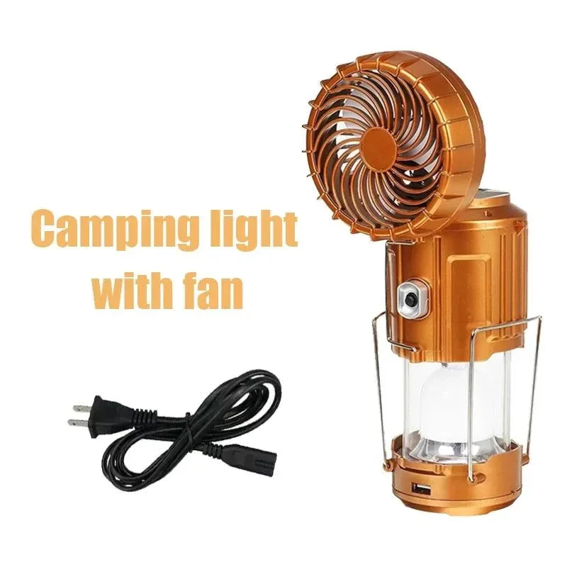 Multifunktionales Led Campinglicht Wiederaufladbare Campinglampe Solarstromladung Tragbarer Ventilator Laterne Notbeleuchtung im Freien | Karnz
