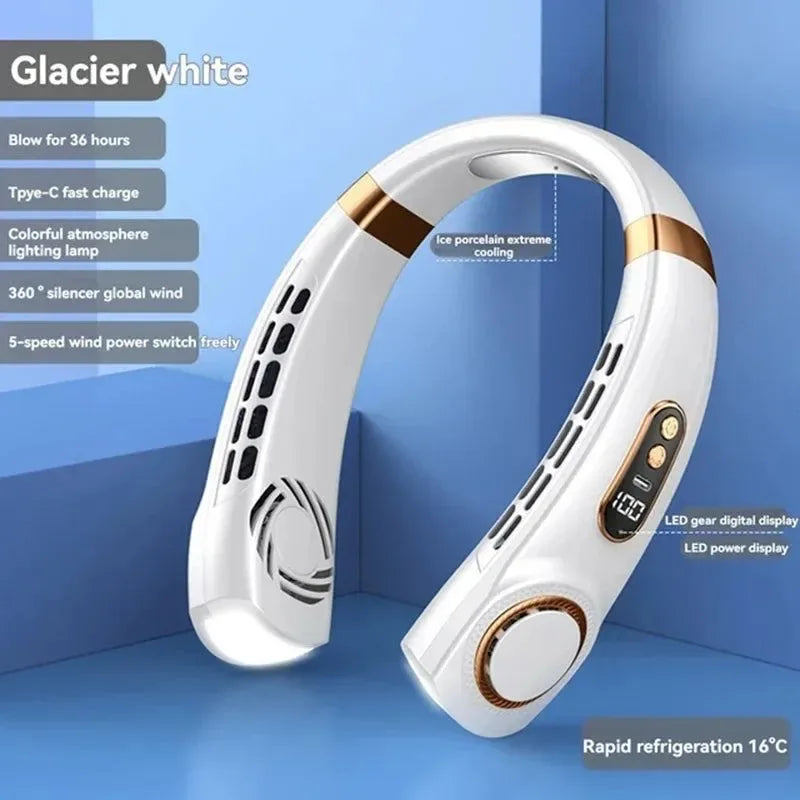 Tragbarer bladeless Halterneck Ventilator – USB wiederaufladbar, leise, freihändige Kühlung | Karnz