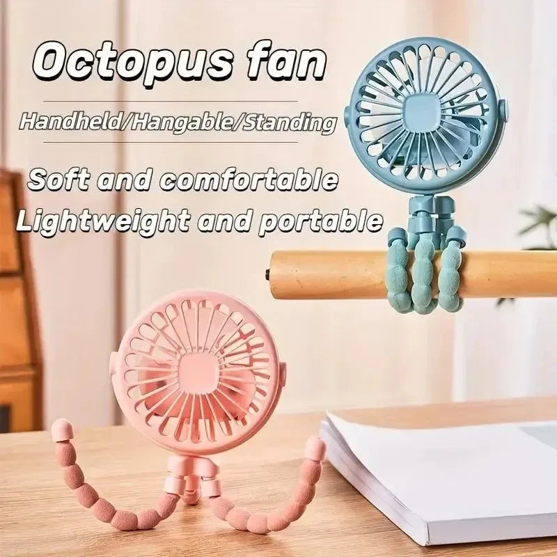 Portabler Octopus Ventilator – Flexibler, vielseitig einsetzbarer USB Ventilator für Reisen, Büro & Camping | Karnz