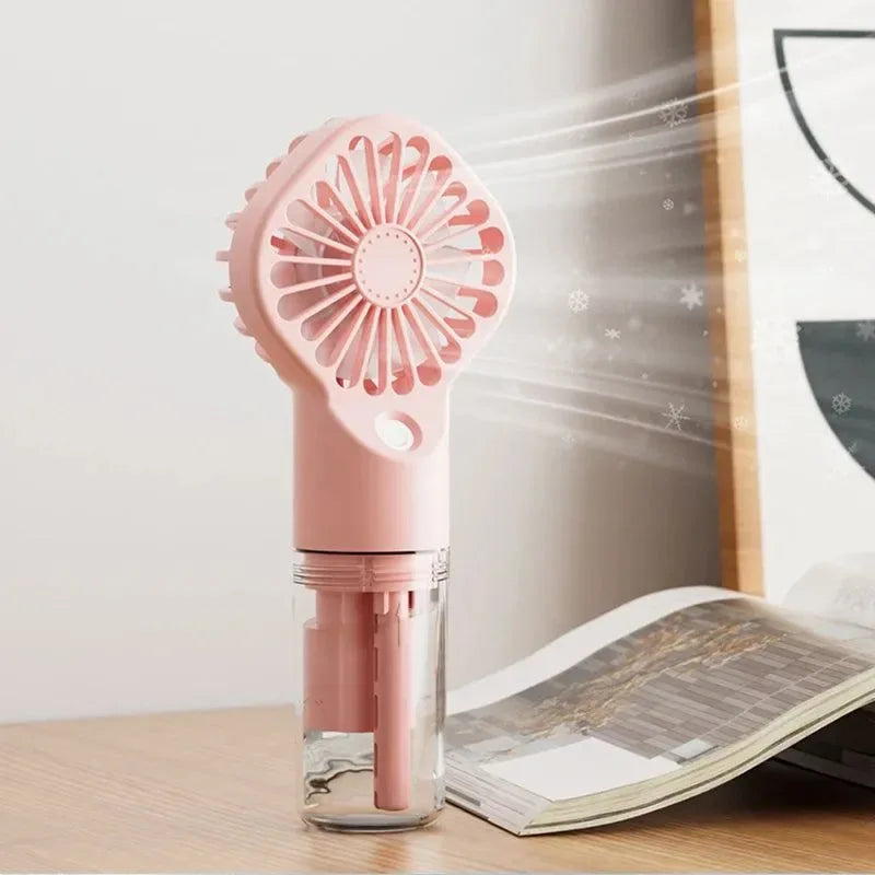 Tragbarer wiederaufladbarer Handmistventilator - Batterie betriebenes USB Mini-Klimagerät für Reisen und Outdoor-Nutzung | Karnz