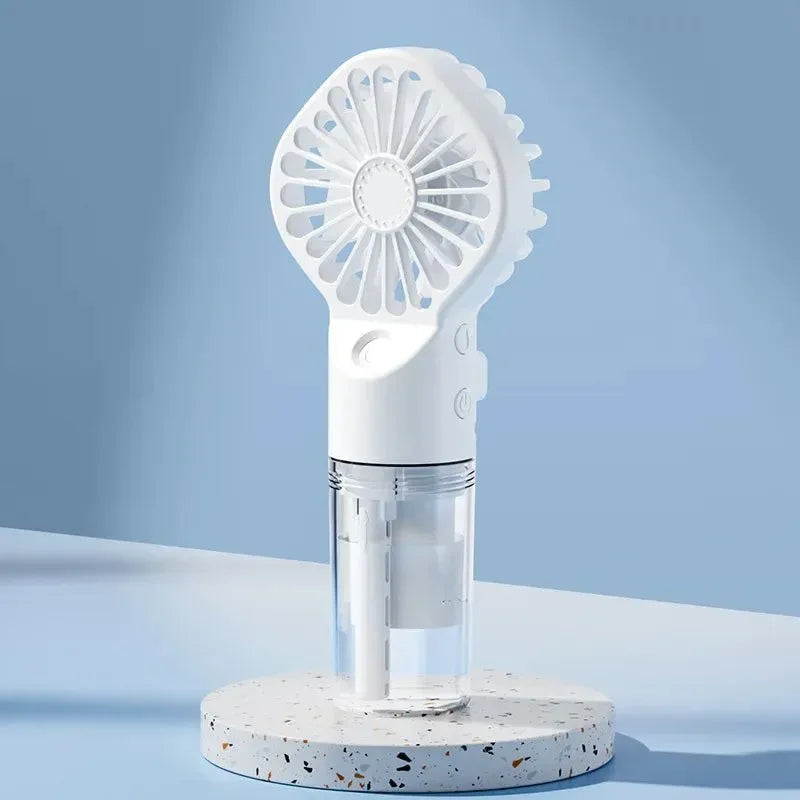 Tragbarer wiederaufladbarer Handmistventilator - Batterie betriebenes USB Mini-Klimagerät für Reisen und Outdoor-Nutzung | Karnz