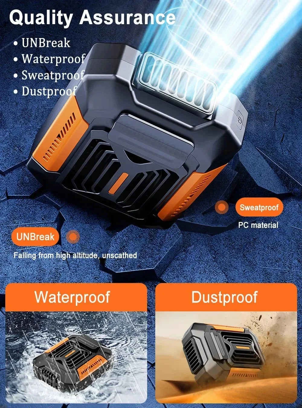Tragbarer Taillenklemmlüfter | USB wiederaufladbarer Hängetreiber für Outdoor, Camping, Laufen, Sport | Karnz