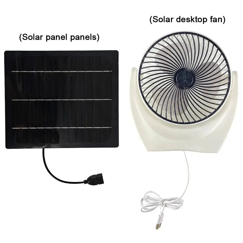 Solarbetriebener Campingventilator mit USB - Tragbarer Solarventilator für Outdoor-Camping, Wandern, Angeln, Reisen | Karnz