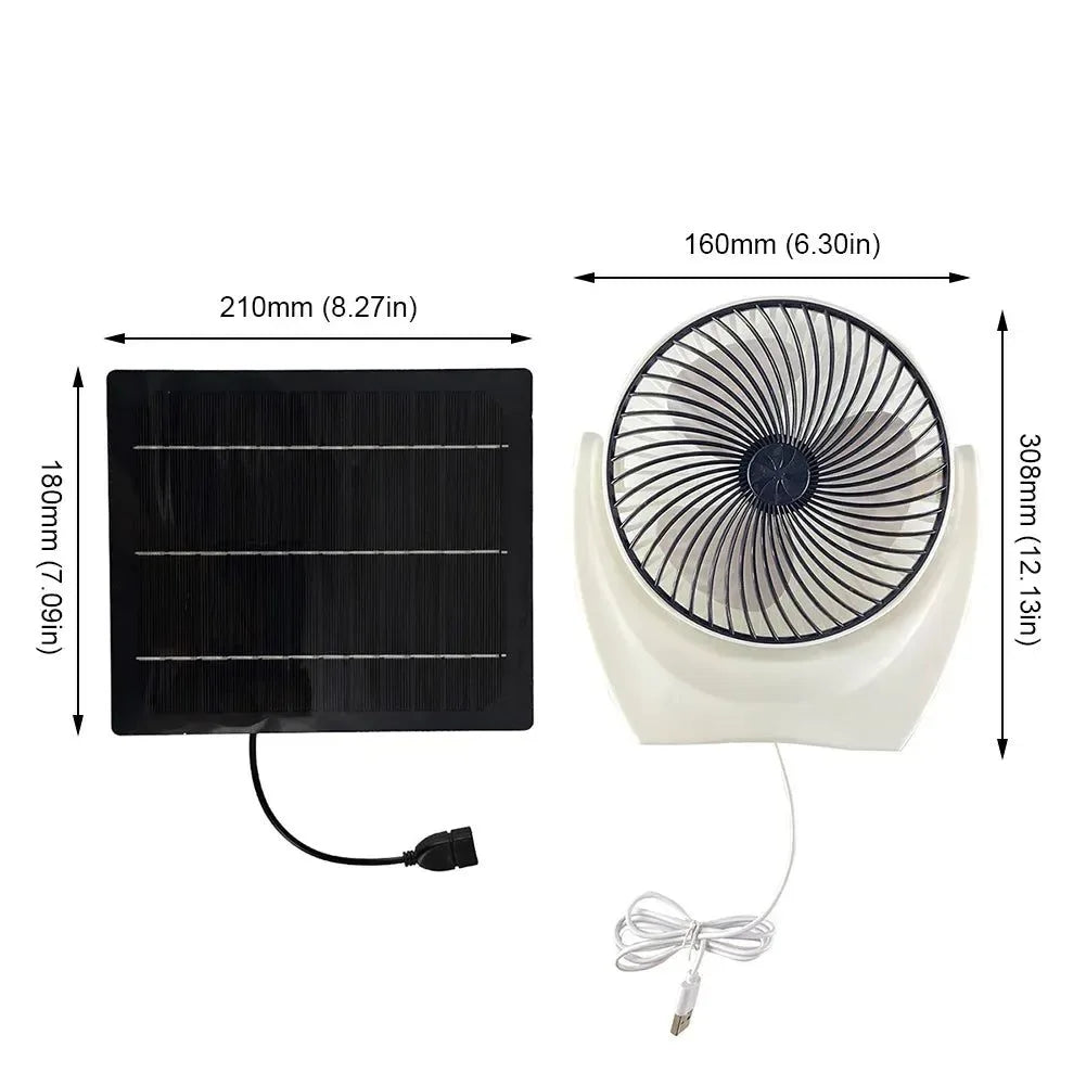 Solarbetriebener Campingventilator mit USB - Tragbarer Solarventilator für Outdoor-Camping, Wandern, Angeln, Reisen | Karnz