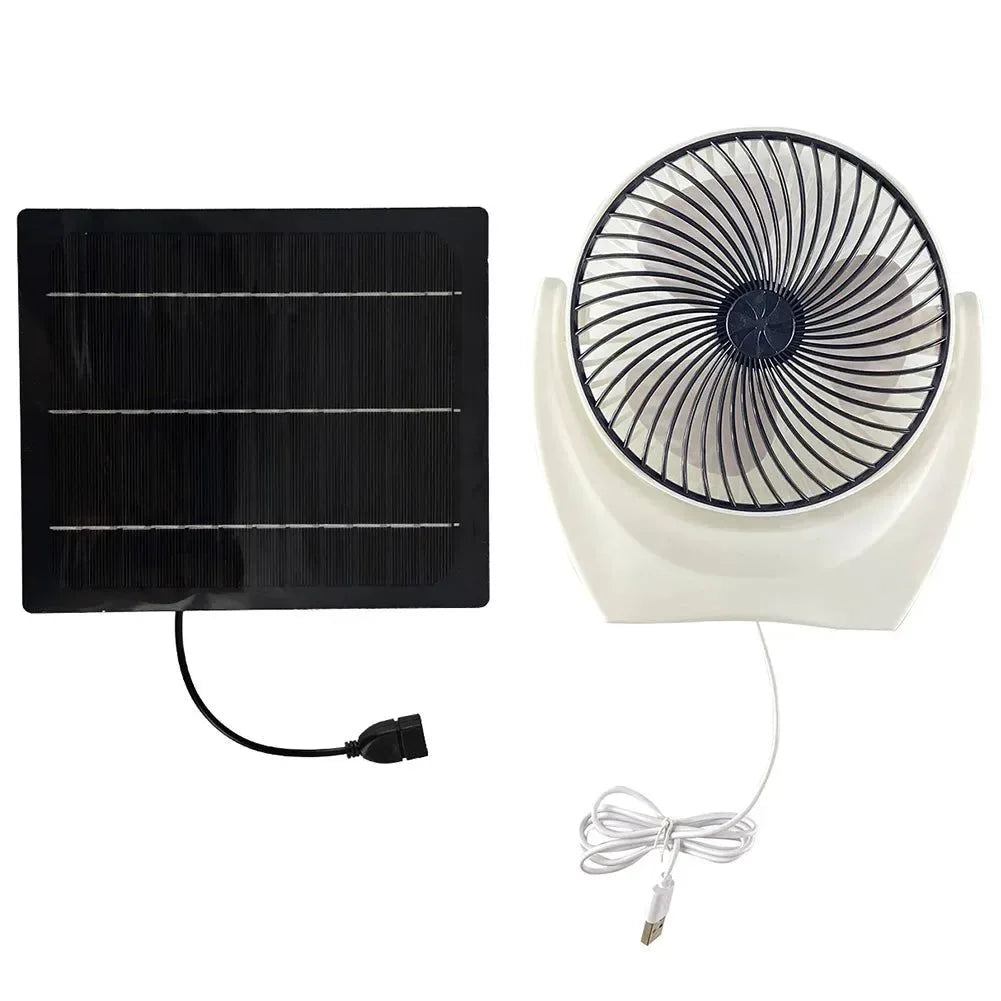 Solarbetriebener Campingventilator mit USB - Tragbarer Solarventilator für Outdoor-Camping, Wandern, Angeln, Reisen | Karnz
