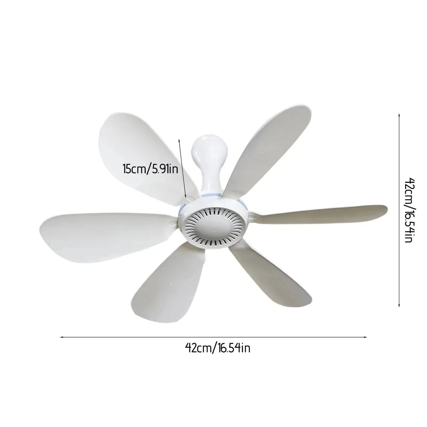 USB-betriebener 6-Blatt-Deckenventilator mit Fernbedienung – Leiser Hängev fan für Camping & Schlafzimmer | Karnz