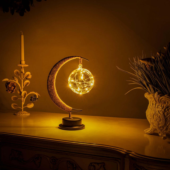 LED-Mondlampe, dekorative Tischleuchte fürs Schlafzimmer