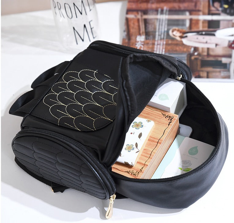 PU-Leder Eulenprint-Rucksack für Damen – Mehrfach-Taschen-Design | Karnz