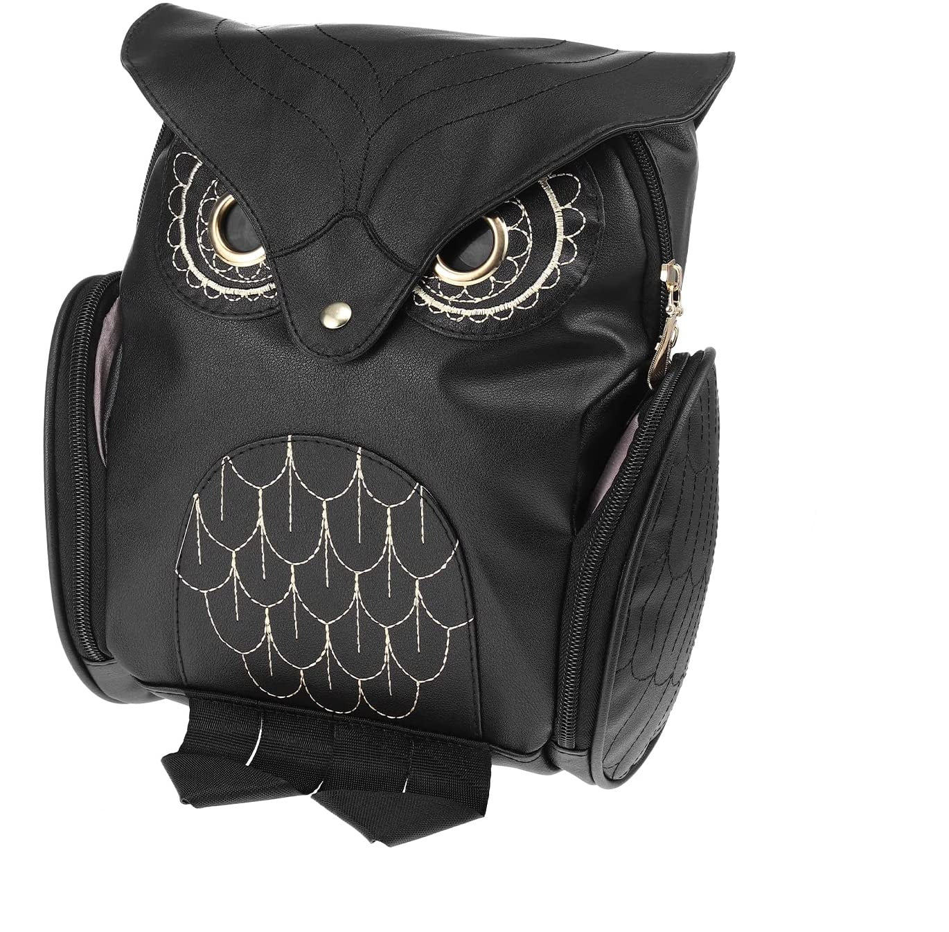 PU-Leder Eulenprint-Rucksack für Damen – Mehrfach-Taschen-Design | Karnz