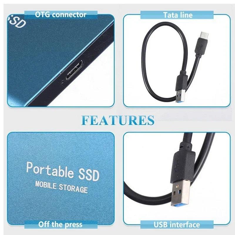 Tragbare externe SSD | Schneller USB 3.1 Typ-C-Speicher | Bis zu 128 GB