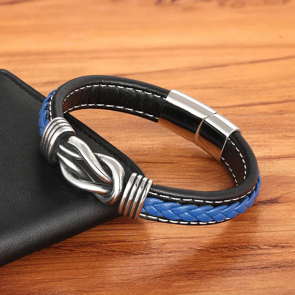 Karnz | Unisex Ewiger Liebes-Knoten Lederarmband