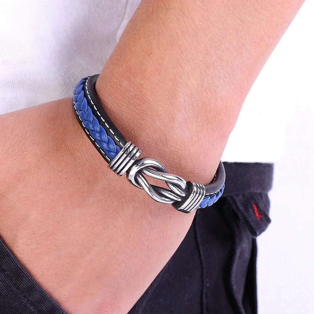 Karnz | Unisex Ewiger Liebes-Knoten Lederarmband