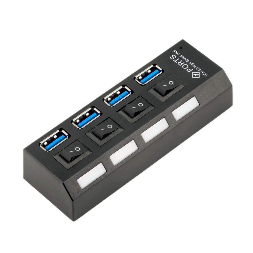 Karnz | USB 3.0 Hub 4 Ports Super Speed 5Gbps und Hub mit Ein/Aus-Schalter für Windows Mac OS Linux