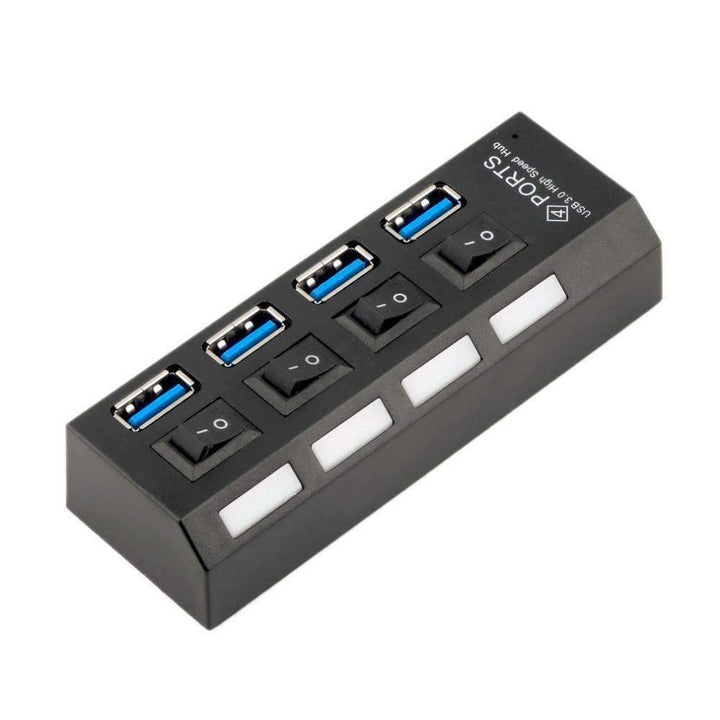 Karnz | USB 3.0 Hub 4 Ports Super Speed 5Gbps und Hub mit Ein/Aus-Schalter für Windows Mac OS Linux