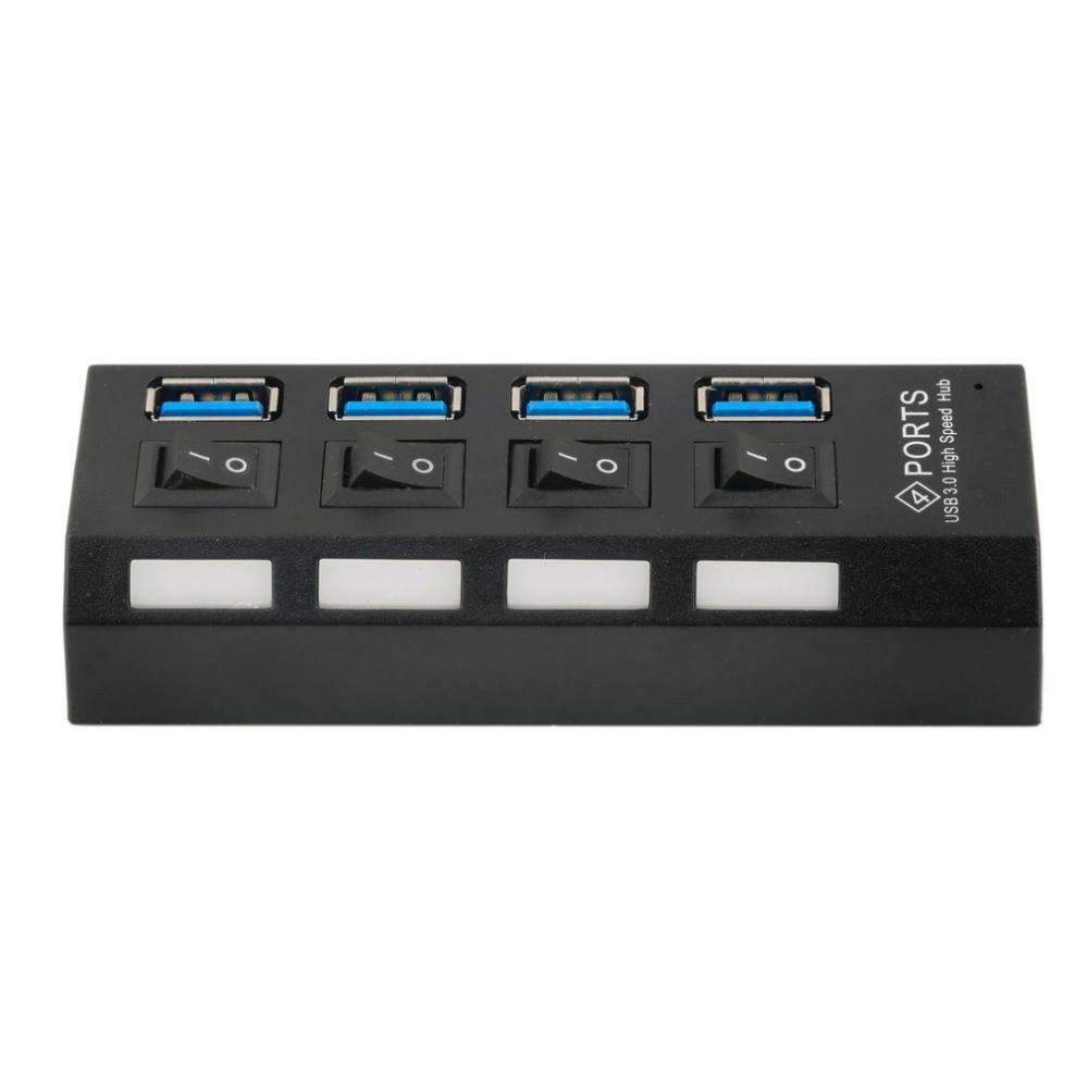 Karnz | USB 3.0 Hub 4 Ports Super Speed 5Gbps und Hub mit Ein/Aus-Schalter für Windows Mac OS Linux