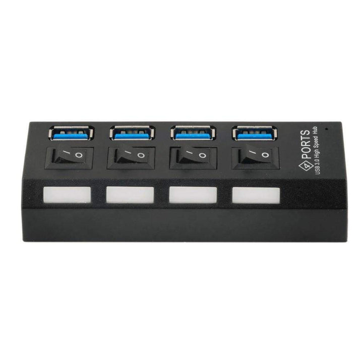 Karnz | USB 3.0 Hub 4 Ports Super Speed 5Gbps und Hub mit Ein/Aus-Schalter für Windows Mac OS Linux