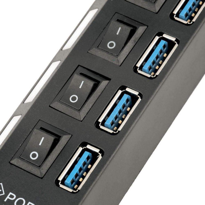 Karnz | USB 3.0 Hub 4 Ports Super Speed 5Gbps und Hub mit Ein/Aus-Schalter für Windows Mac OS Linux