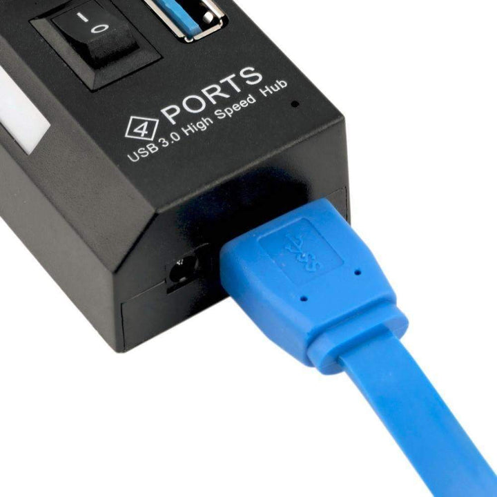 Karnz | USB 3.0 Hub 4 Ports Super Speed 5Gbps und Hub mit Ein/Aus-Schalter für Windows Mac OS Linux