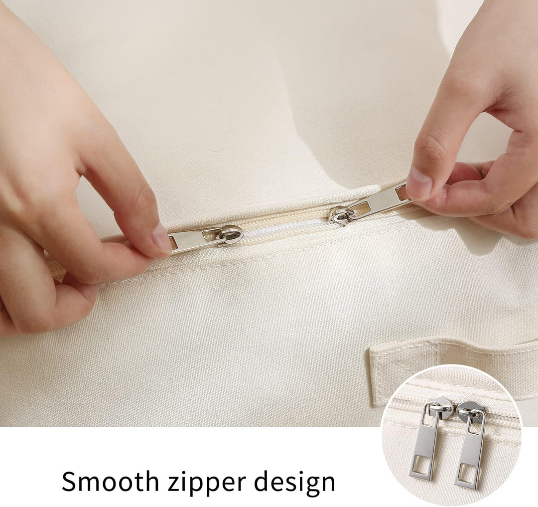 Karnz | Canvas Kleidung Aufbewahrungs Organizer Set – Doppelreißverschluss Tasche mit Griffen & Sichtfenster
