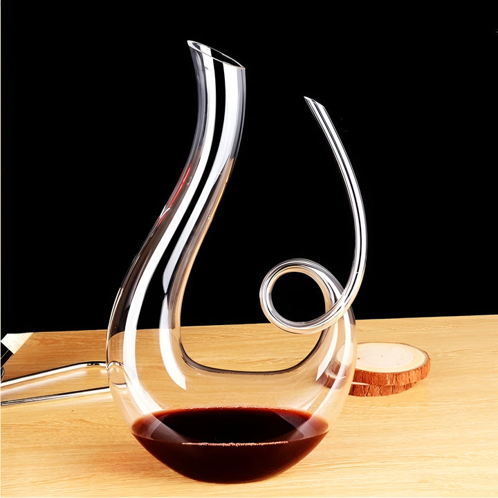 Kristall-Weinflasche in Schneckenform – Karnzeifrei für Wein oder Cognac | Dekorativ für Zuhause & Bar | Karnz