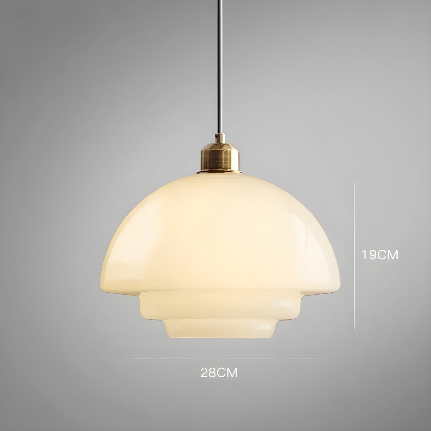 AuraBeam Licht – Minimalistische cremefarbene LED-Pendelleuchte aus Glas | Karnz